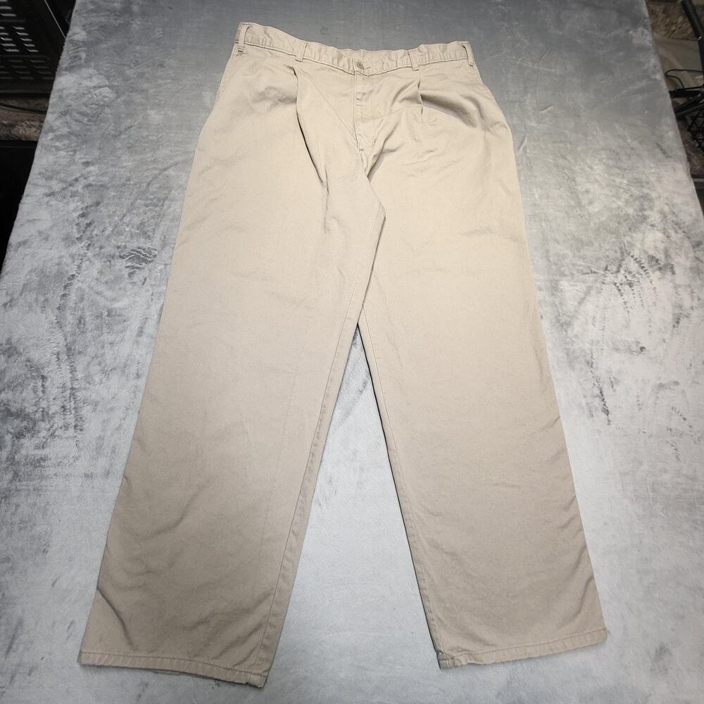 Vintage Dockers Pants Mens 36x29 Khaki Pleated Chino Casual Office Work 90s